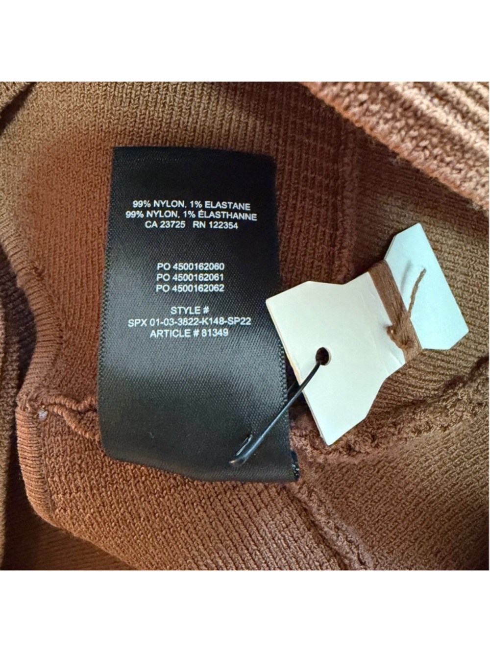 Aritzia Babaton Brown Sculpt Knit Deep V Tank - Size XL ✨ NWT - Picture 9 of 9